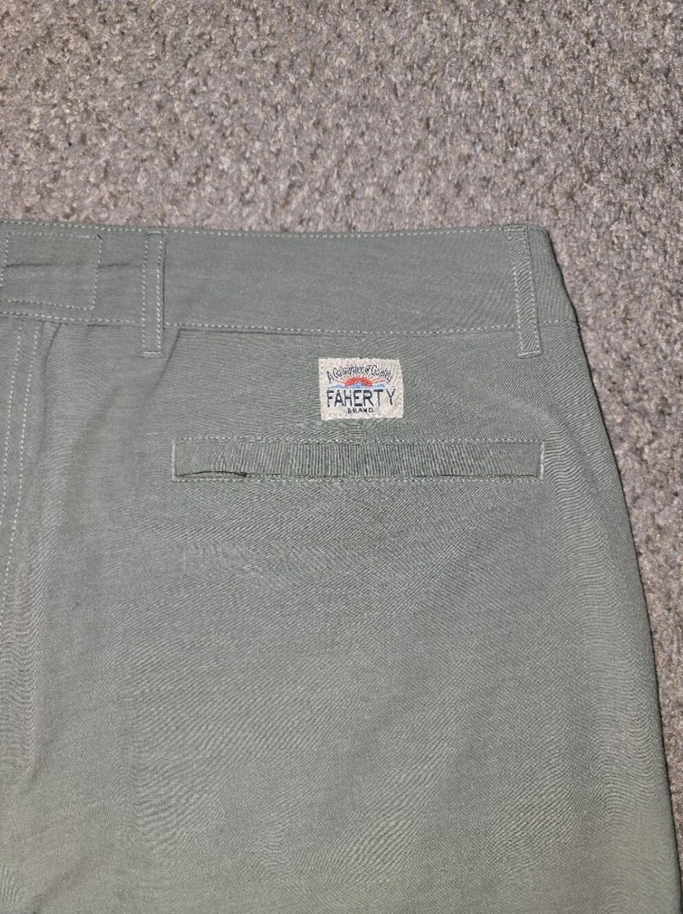 Faherty Men's All Day 9in Green Stretch Chino Shorts Size 34